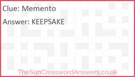 The Crossword Solver finds answers to classic crosswords and cryptic crossword puzzles. . Crossword clue memento